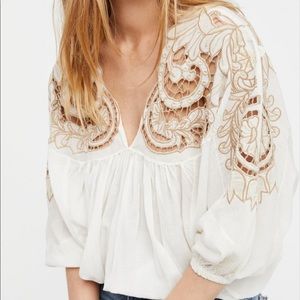 Free People Cutwork Dolman Top